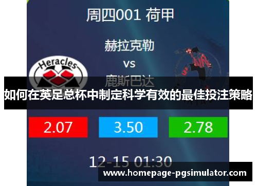 如何在英足总杯中制定科学有效的最佳投注策略